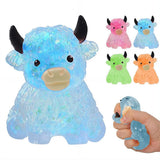 Glitter Highland Cow Squishy Toy Stress Relief Toy Anxiety Relief Fidget Toy Sensory Toy for ADHD Squeezing Stress Relief Gift