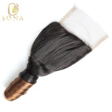 1B/27 Brown Ombre Peruvian Loose Wave Bundles With 4x4 Closure Remy Hair Extension Human Hair Bundles with Closure 1/3/4 Pcs