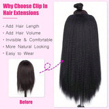 Kinky straight 16-inch real human hair clip-in extensions by HSF Marketplace