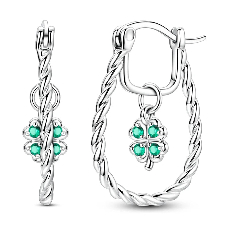 Hypoallergenic CZ zircon hoop earrings in 925 sterling silver by HSF Marketplace