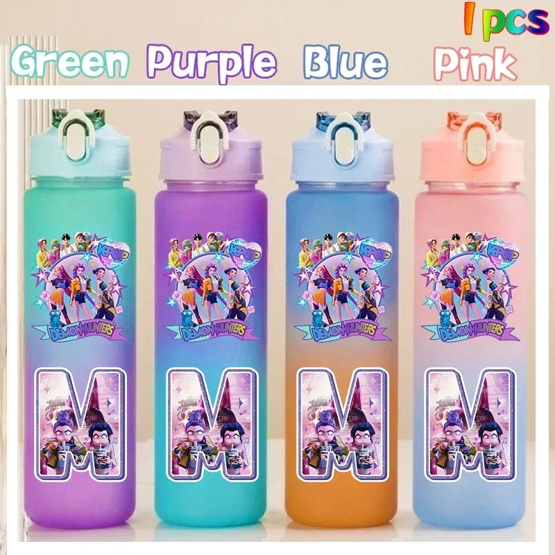 Kpop Demon Hunters gradient color water cup with straw, 750ml HSF Marketplace K-culture merch