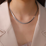 Skyrim Stainless Steel Snake Chain Necklace for Women Men Gold Color Herringbone Choker Neck Chains 2026 Trend Jewelry Gift Hot