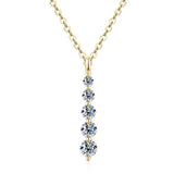5-stone moissanite pendant necklace in 14K gold for women by HSF Marketplace