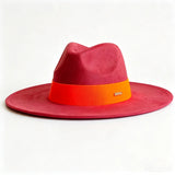 Women's wide brim suede fedora hat in classic autumn winter style by HSF Marketplace