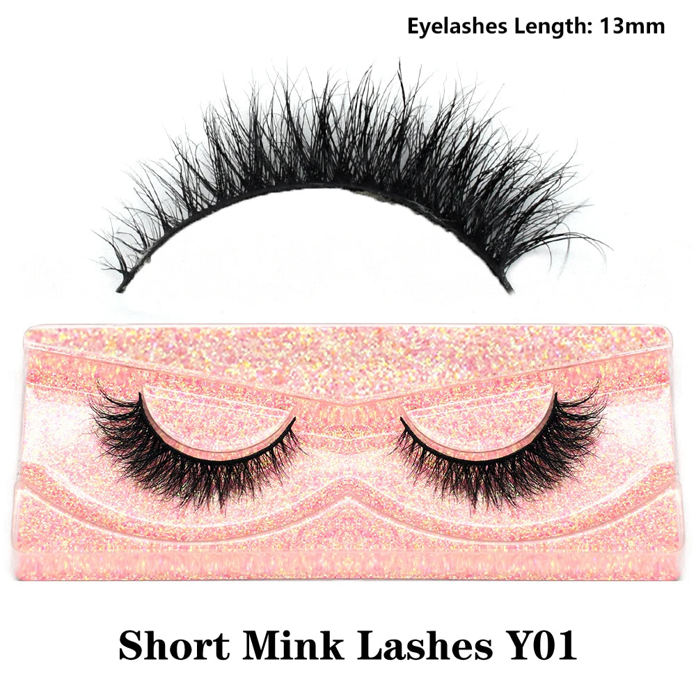 Dropshipping Short 3D Mink Lashes Fake Eyelashes Natural Soft Wispy Cruelty Free Lashes Fluffy Lightweight Eye Lashes Extension