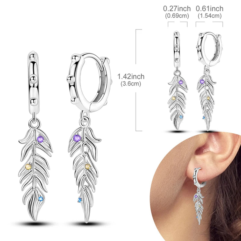 925 sterling silver hoop earrings with zirconia, hypoallergenic women’s jewelry by HSF Marketplace