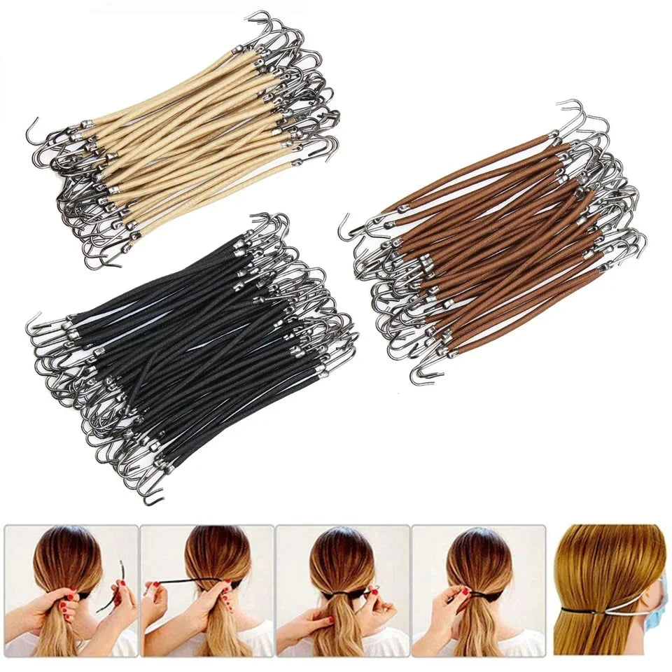 Fashionable Double Hook Headband Set for Women High Elasticity Rubber Ponytail Holder Sturdy And Stable Hair Accessory
