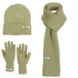 Winter knitted beanie, scarf, and touch screen gloves set by HSF Marketplace