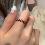 925 Sterling Silver Open Finger Ring Golden Enamel Donut Dazzling Geometric Punk For Women Jewelry Gift Dropship Wholesale