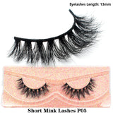 Fluffy wispy short cluster 3D real mink false eyelashes by HSF Marketplace