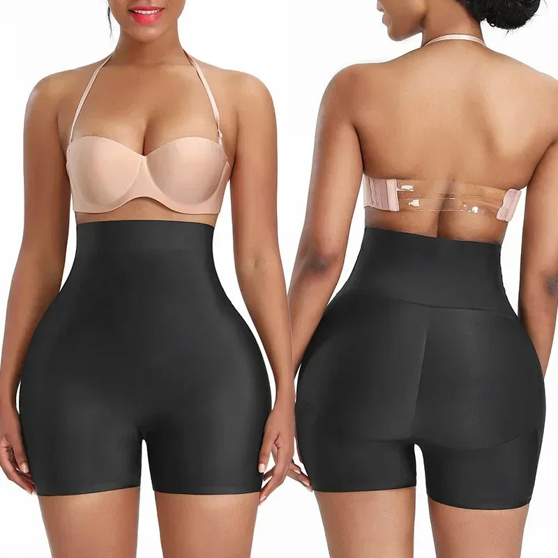 Women's padded seamless butt lifter shaper shorts with hip pads and high waist design, HSF Marketplace body shapewear