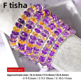 Natural Citrine Amethyst Bracelet Boutique Emethyst Stone Cut Face Hand String Wheel Disc Beaded Accompanying Jewelry Ins Gifts