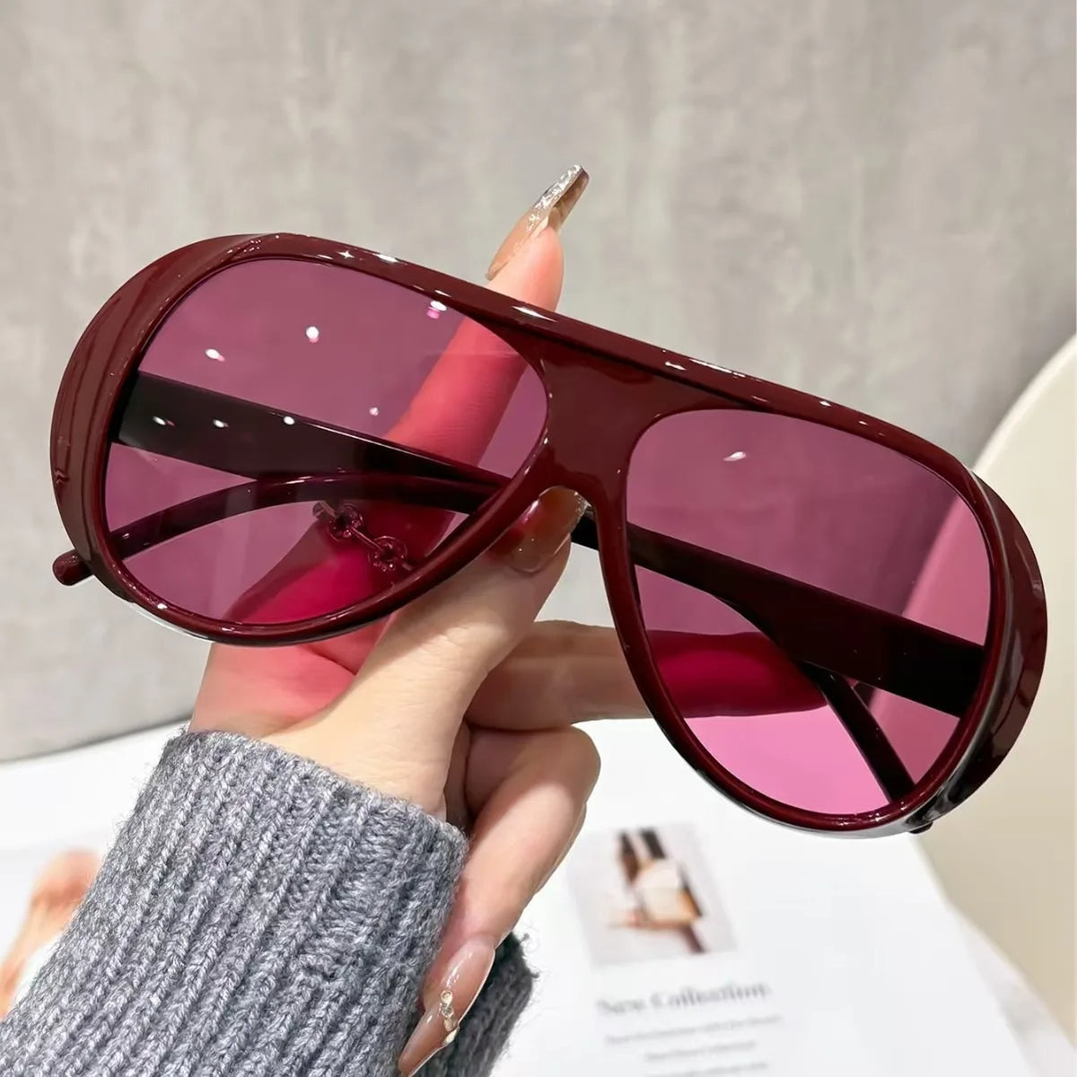 Vintage flat top pilot sunglasses for women by HSF Marketplace, luxury UV400 eyewear with classic tinted lenses