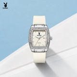 PLAYBOY Woman Elegant Date Quartz Wristwatch Waterproof Luminous Diamond Bezel Watches for Woman Luxury Original Brand Reloj