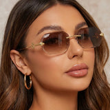 Snake-shaped metal sunglasses with irregular frames, UV protection, unisex design, fashion sunshades from HSF Marketplace.