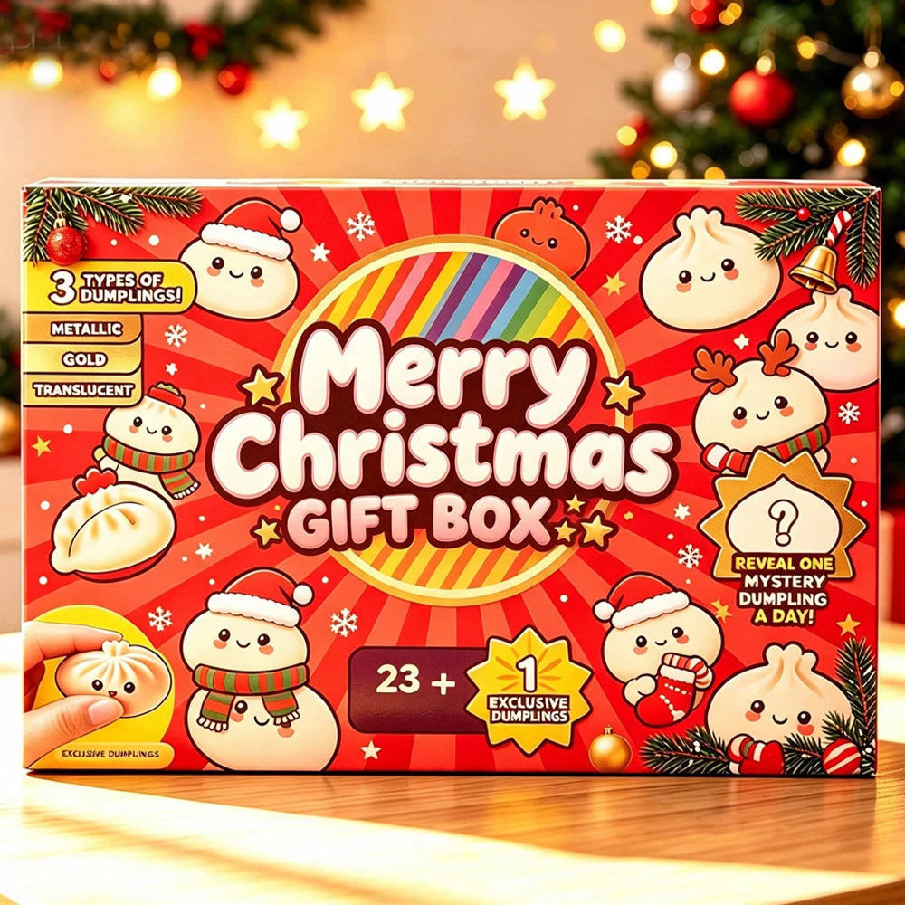 24-day Christmas advent calendar with dumpling squishy sensory toys for slow-rise stress relief by HSF Marketplace
