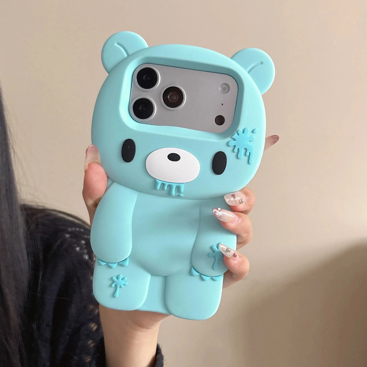 Gloomy Bear anti-fall phone case for iPhone 17 to 12 Pro Max by HSF Marketplace