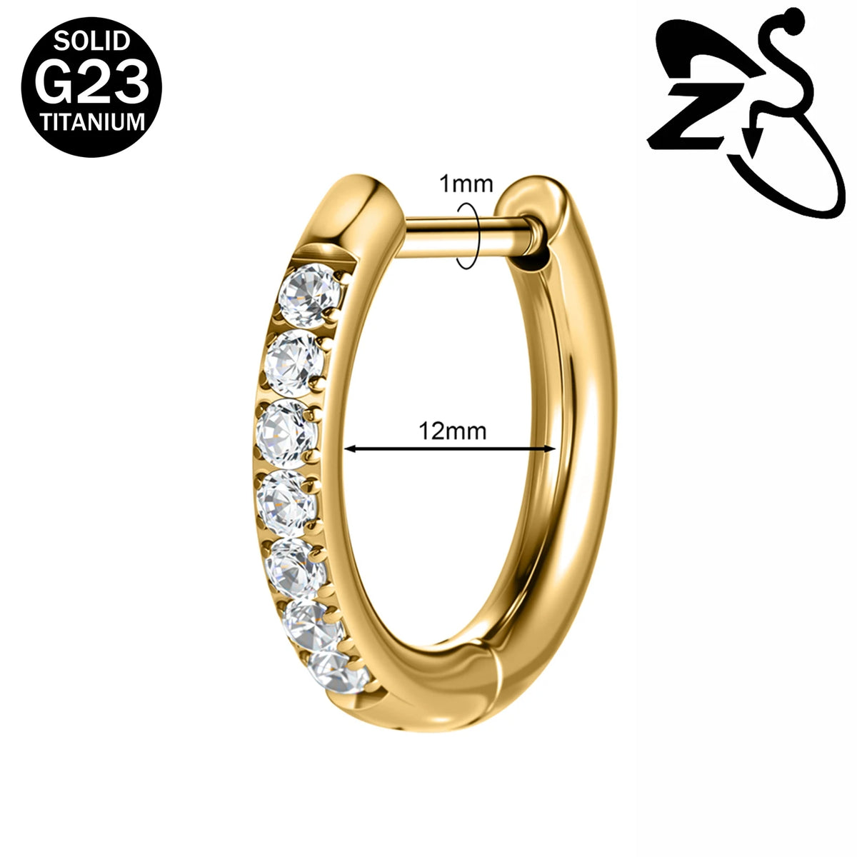 Titanium hoop earrings 18G for helix and cartilage piercings by HSF Marketplace