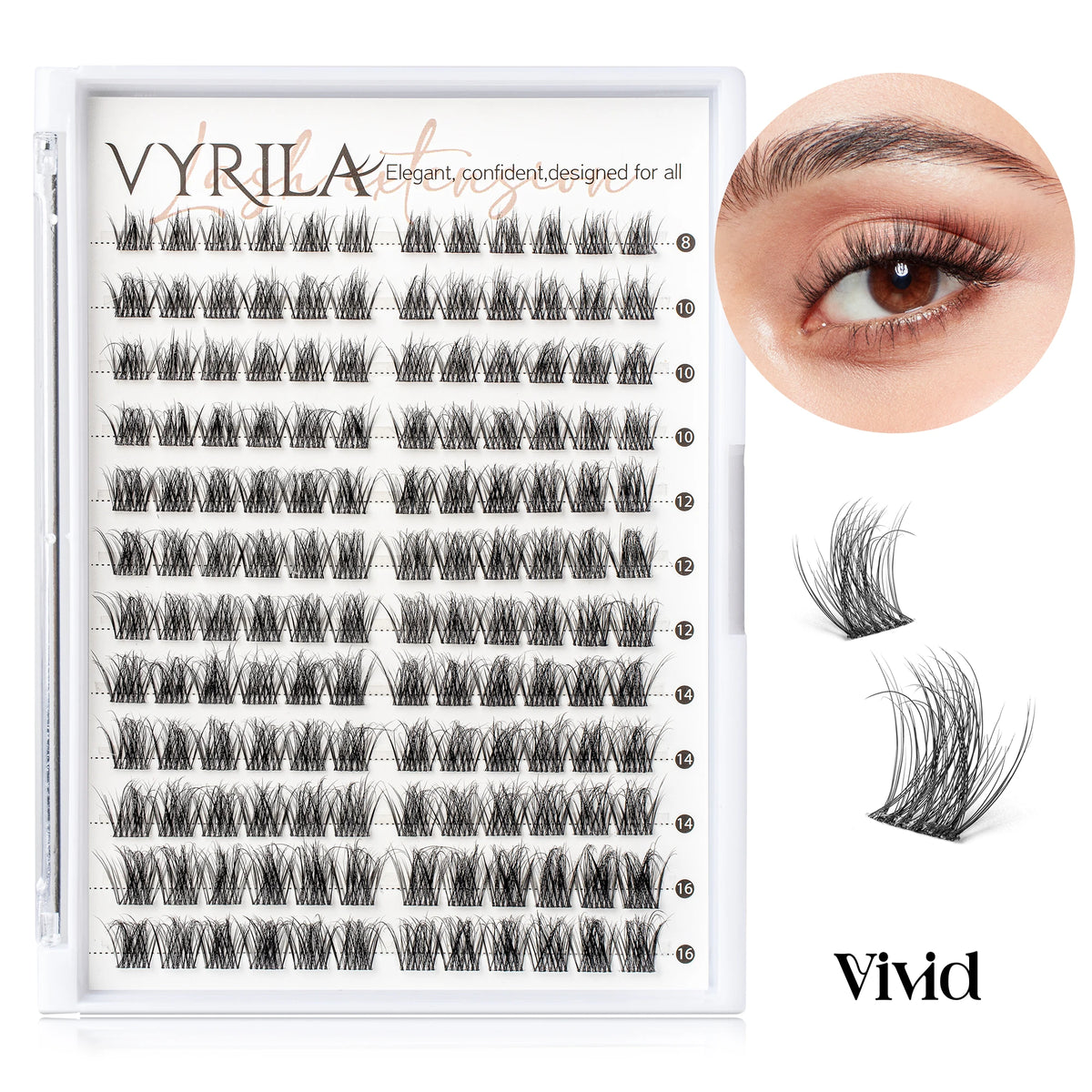 C curl mix lash clusters for natural 3D wispy eyelash extensions by HSF Marketplace