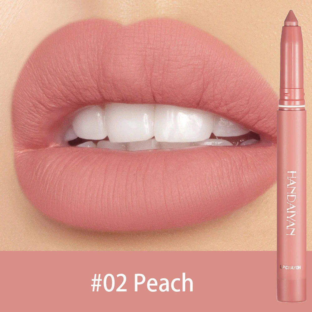 Waterproof cherry red matte lipstick and nude pink lip liner pencil with contour and plumping features, by HSF Marketplace.