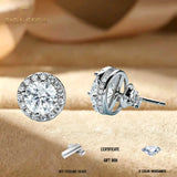 Multi-color moissanite S925 earrings by HSF, featuring retro design and D VVS1 stones for women