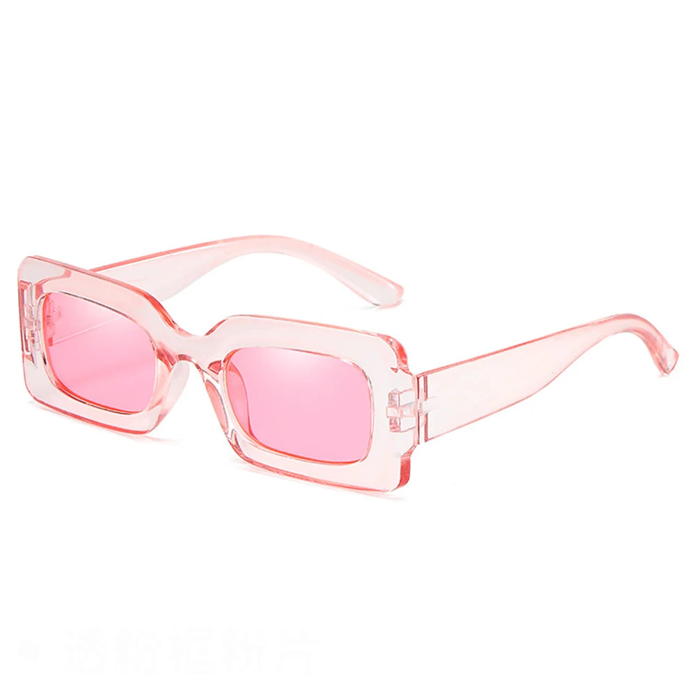 Women's candy color retro sunglasses with large square frames, UV400 protection, trendy party eyewear from HSF Marketplace