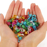 Mixed color dreadlock beads for hair braids, 50-piece hair styling set by HSF Marketplace