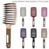 HAIRSOFLY detangling hair brush for wet curly hair with scalp massage, black ergonomic design