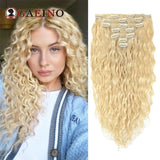 12A Grade Water Wave Clip-In Hair Extensions, 100% Human Hair Remy, 7-Piece Set, 14–24 Inch