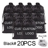 20-piece soft satin wig storage bags for hair extensions, customizable design by HSF Marketplace
