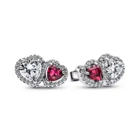 925 sterling silver sparkling herbarium cluster heart halo stud earrings for women, HSF Marketplace
