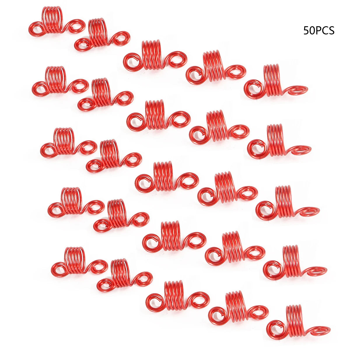 Mixed color dreadlock beads for hair braids, 50-piece hair styling set by HSF Marketplace