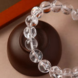 Natural White Azez Quartz Crystal Beaded Bracelet Unisex Elastic Stretch Band Mindfulness Clarity Stone Bracelets Jewelry Gifts
