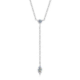 S925 silver marquise moissanite necklace for women, elegant pendant design by HSF Marketplace