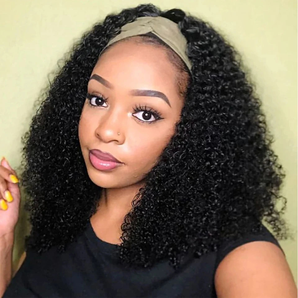 Jerry curl headband wig with short water wave bob, glueless human hair wig for Black women by HSF Marketplace