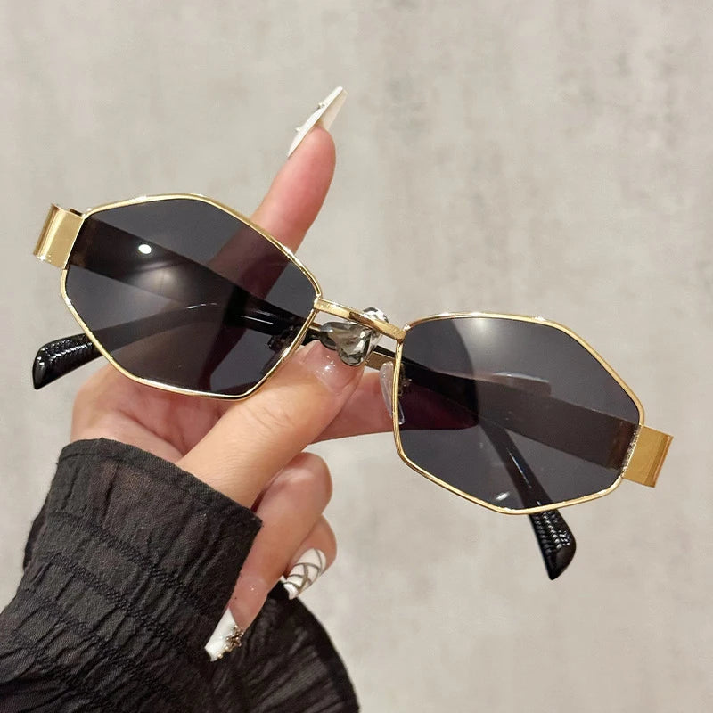 Fashion hexagon metal sunglasses for men and women, trendy eyewear for outdoor cycling by HSF Marketplace
