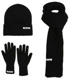 Warm knitted wool hat, gloves and scarf set in coordinating winter colors from HSF Marketplace