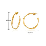 Stainless steel twist circle hoop earrings for women by HSF Marketplace