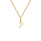 Gold plated dainty heart initial necklace for women with A-Z letter pendant, waterproof stainless steel monogram jewelry.