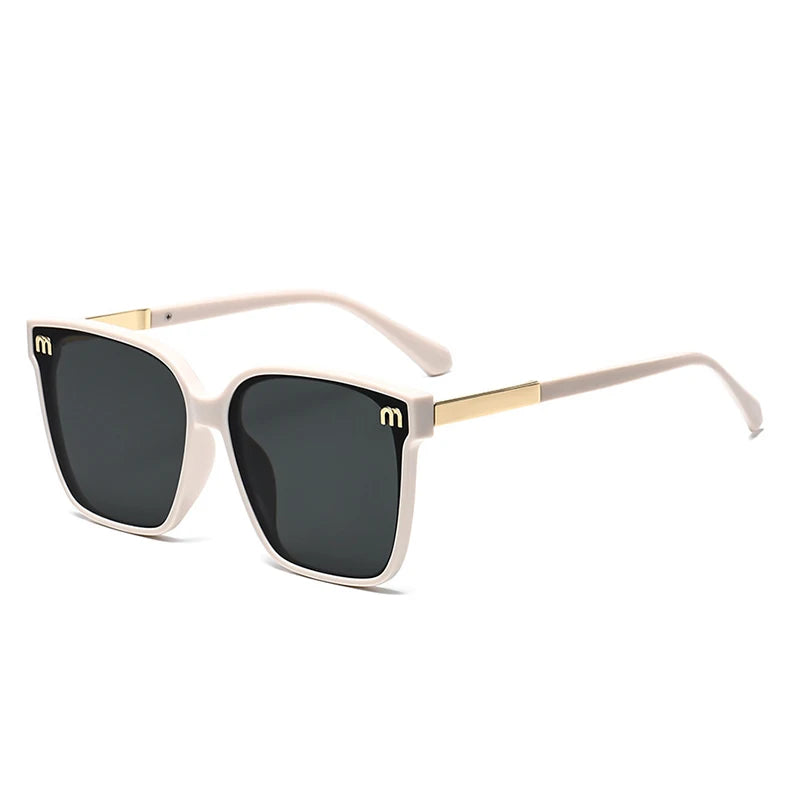 Elegant vintage square sunglasses for women by HSF Marketplace, trendy designer shades with letter accents.