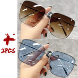 Luxury square sunglasses for women and men with gradient lenses, retro design, and unisex style by HSF Marketplace.