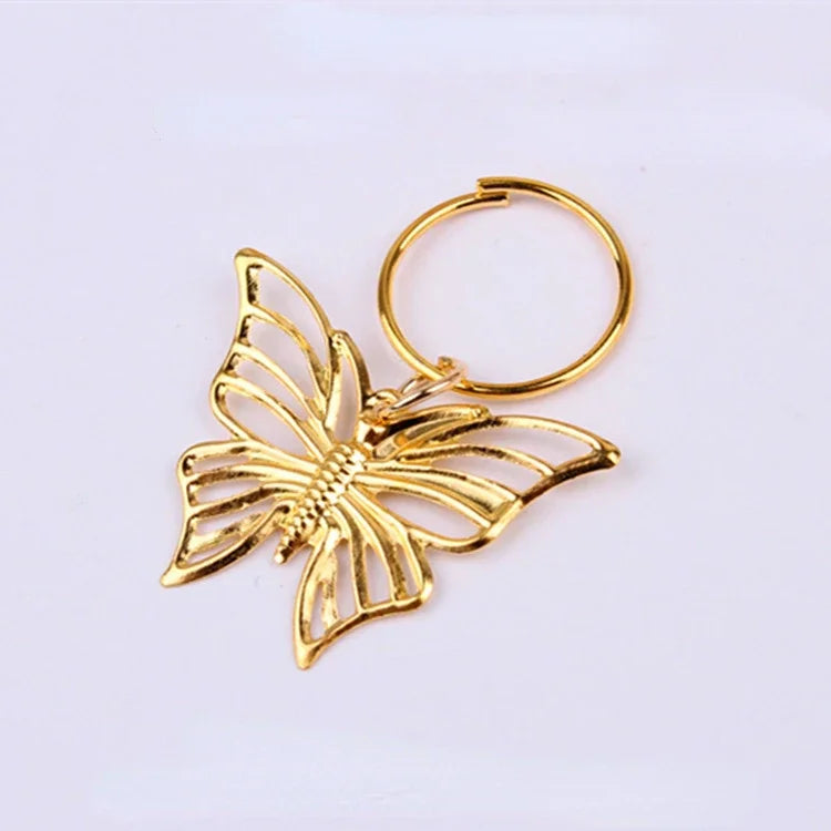 5pcs/bag Hair Braid Bead Butterfly Dreadlock Beads Ring Braiding Hair Sparkly Hair Styling Tool Bohemian Braid Hairs Accessories