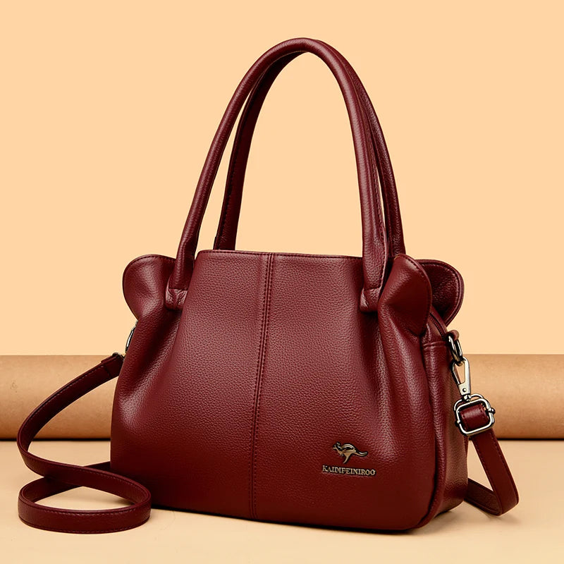Luxury HSF Marketplace women's leather handbag with spacious interior, casual shoulder style, large capacity tote for everyday use.