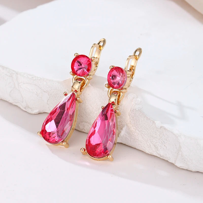 Bohemian vintage red teardrop earrings for women by HSF Marketplace