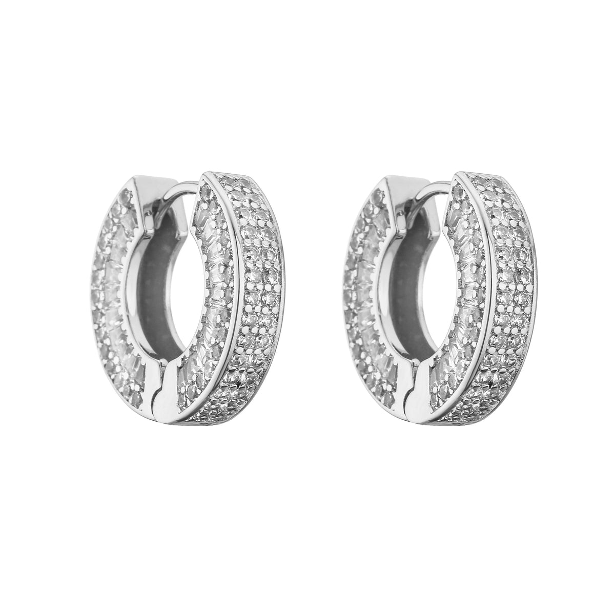 Elegant pearl hoop earrings for women with simple CZ details, HSF Marketplace jewelry