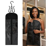 Wig storage bag with dust cover and zipper closure, HSF Marketplace, 2/4/6 pack