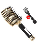 HSF detangling hair brush for curly hair with flexible bristles and scalp massage design