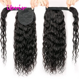 Straight wrap-around human hair ponytail extension, Remy hair, 10–32 inches, for women