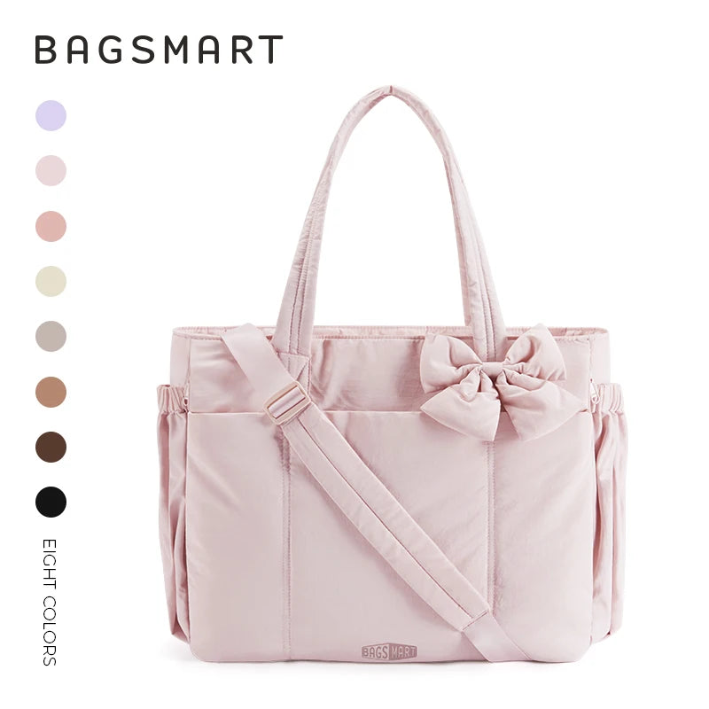 Large capacity HSF Marketplace tote bag for women with multiple pockets, versatile commuting shoulder handbag and sport-style purse