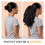 Kinky Straight With Spiral End Drawstring Ponytail Human Hair Extensions 100% Real Human Hair Brazilian Remy For Black Women